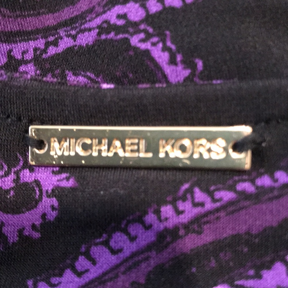 Michael Kors Side Tie Top Purple And Black S. NWT - Picture 7 of 7